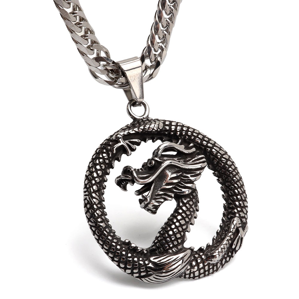 ステンレス ドラゴンネックレス [n965-n348-s-7mm]