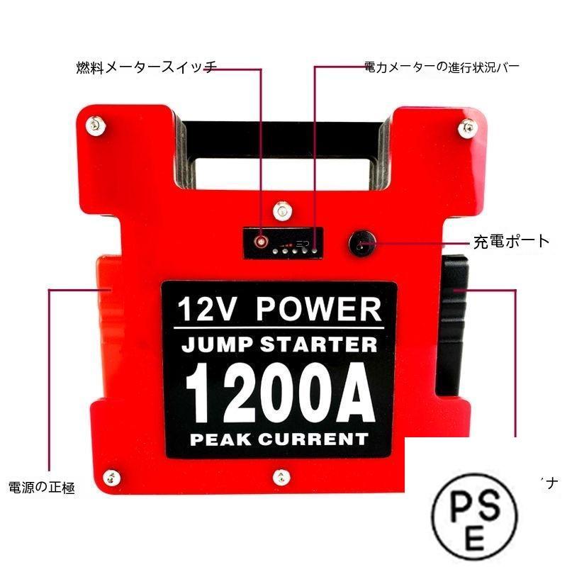 【即納】ジャンプスターター 12V車用エンジンスターター ポータブル USB出力 スマホ急速/ブースターケーブル 非常用電源リチウム電池大容量トラック緊急救助 13,235円