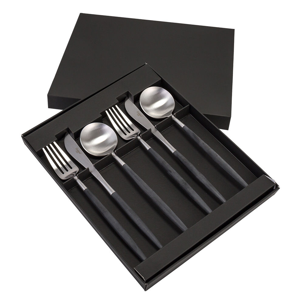 GOA ゴア ディナー6点セット ナイフ／フォーク／テーブルスプーン ブラック カトラリー 北欧