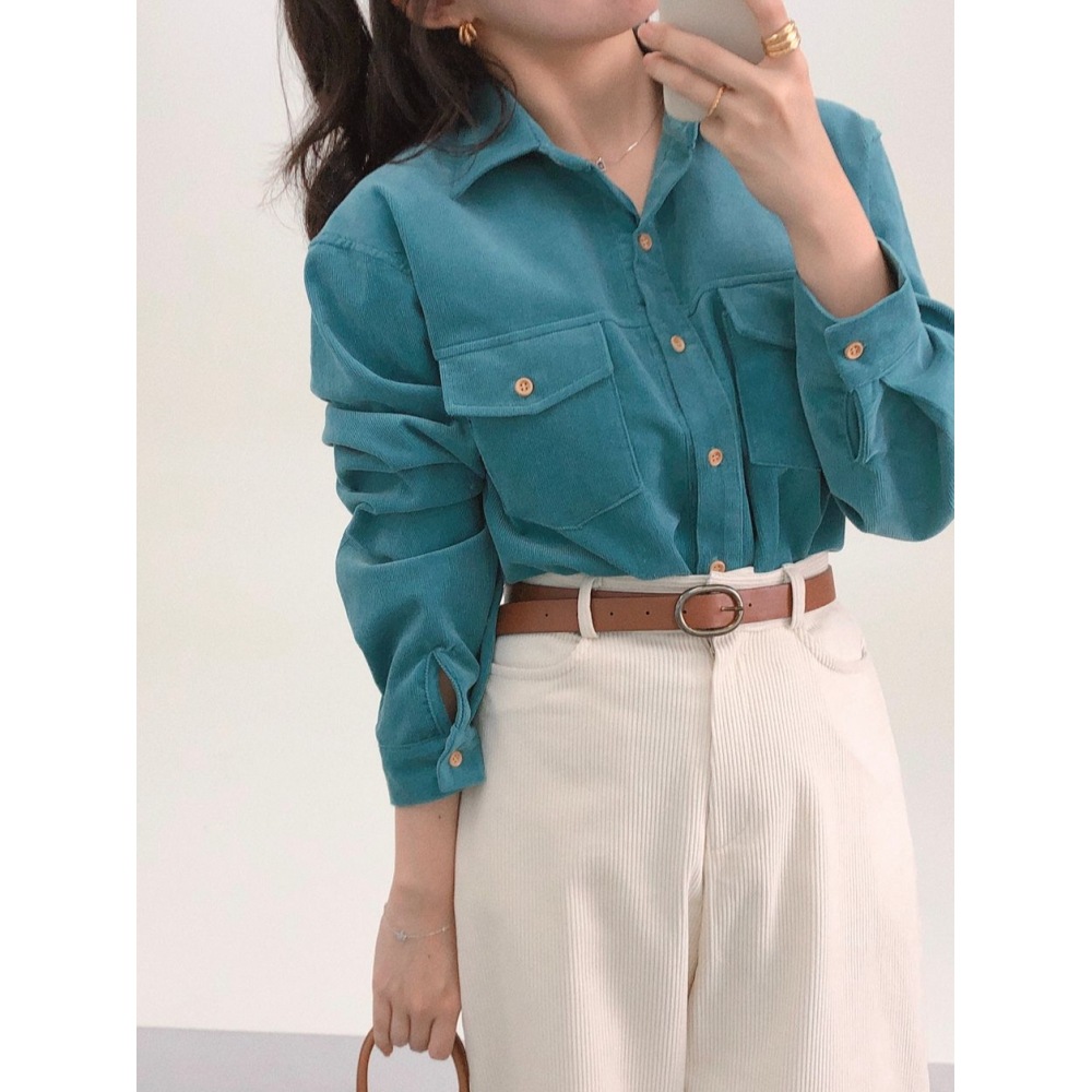 ジュロランコーデュロイゴールデンルーズフィットオーバーフィット秋冬インナーキャメルナンバンシャツ