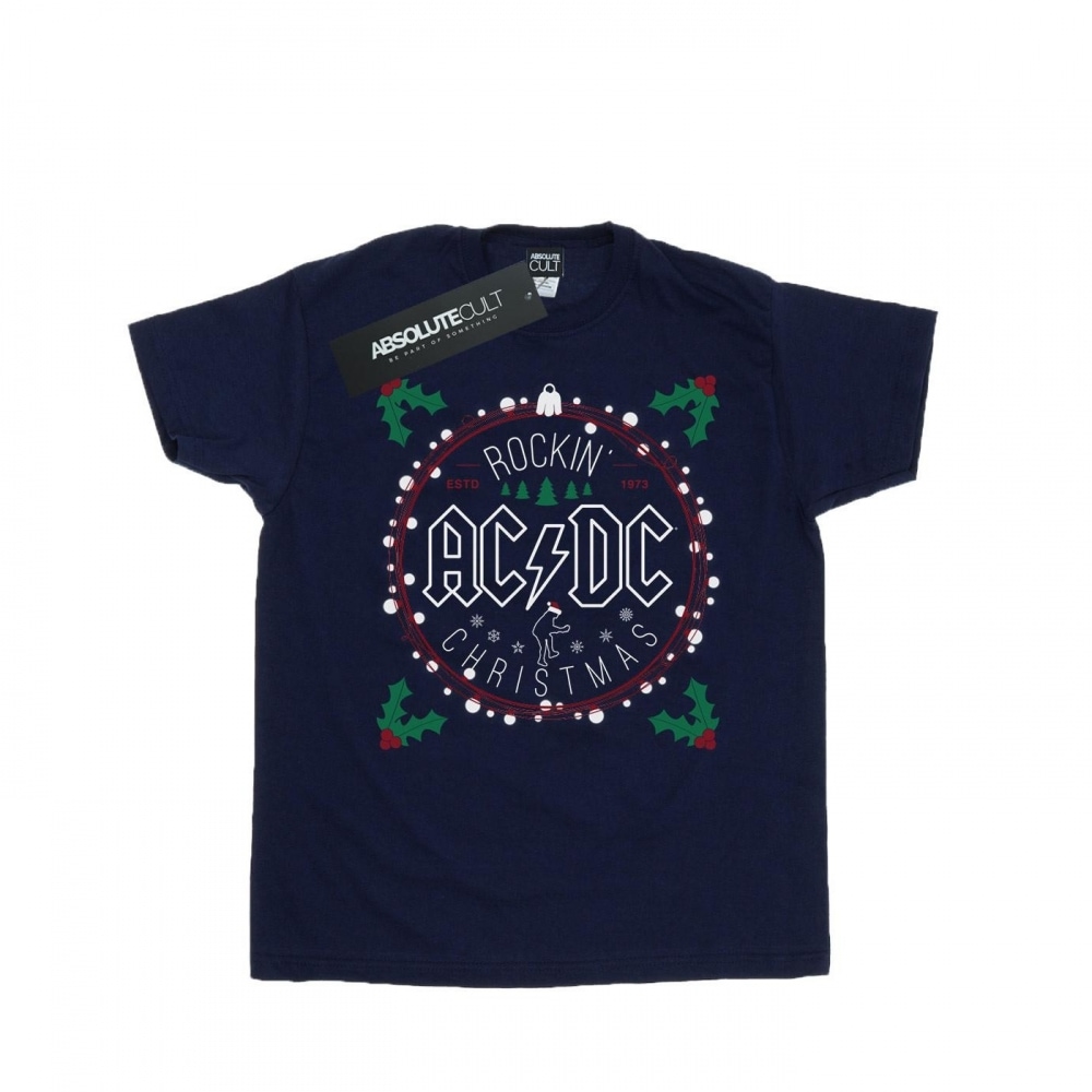 (英国より直送) AC/DC メンズクリスマスサークル T シャツ