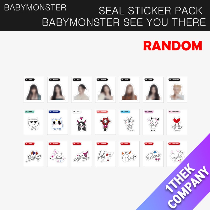 ５個（RANDOM SEAL STICKER PACK）BABYMONSTER SEE YOU THERE OFFICIAL MD