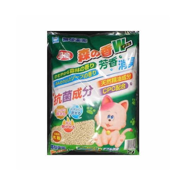 （まとめ）アース・バイオケミカル 猫砂楽園 森の香ダブル 7L (ペット用品)(×6 セット)