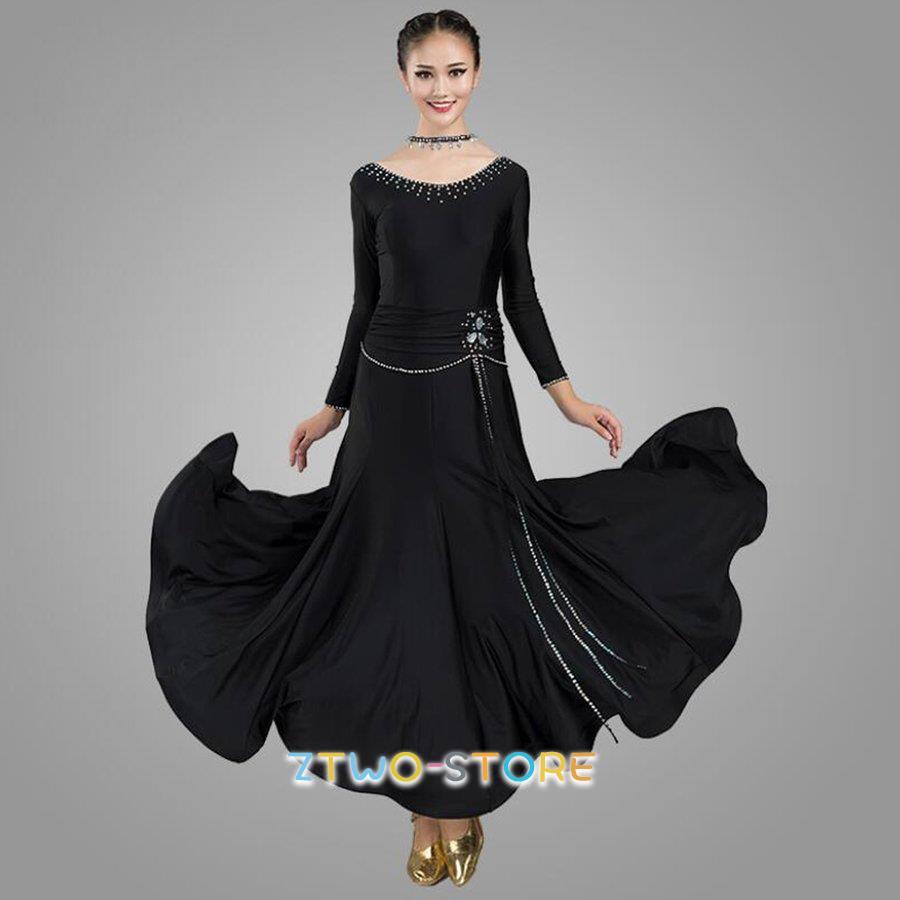 新しい子供用ダンスウェア 社交ダンス衣装レディース ダンスレッスン練習ロングワンピース 競技会試合ドレス モダンルンバ セミオーダー可 S-XXXL 全4色 2枚購入で2205円OFF 6,643円