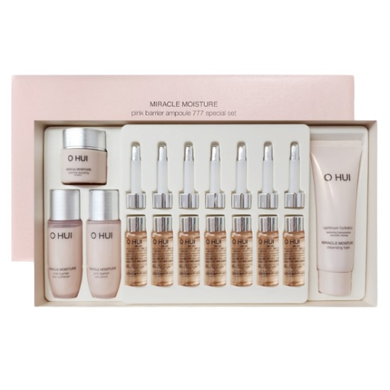 ミラクル モイスチャー ピンク バリア アンプル 777セット[アンプル777ml 7個+スキンソフナー20ml+エマルジョン20ml+ブースティングクリーム7ml+クレンジングフォーム40ml]