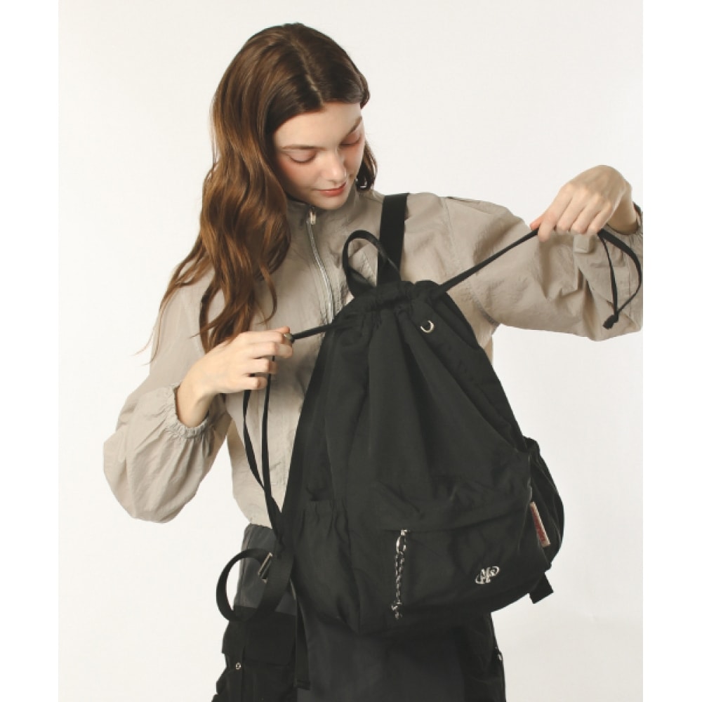 MASMARULEZ ミックスイージードローバックパック _ ピュアブラック 10,153円