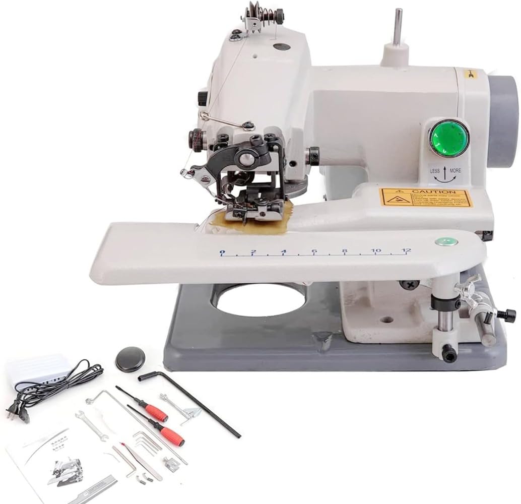 Fiegcit 家庭用シームレスミシン ポータブルミシン 刺繍ミシン ワイドテーブル 卓上すくい縫いヘマー 10本針付き お直し裾パンツ用