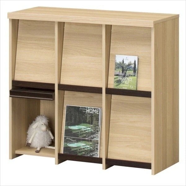 ラック ディスプレイラック フラップ扉 ナチュラル 棚 シェルフ シンプル 低ホルムアルデヒド 省スペース シンプル 木製 おしゃれ 北欧