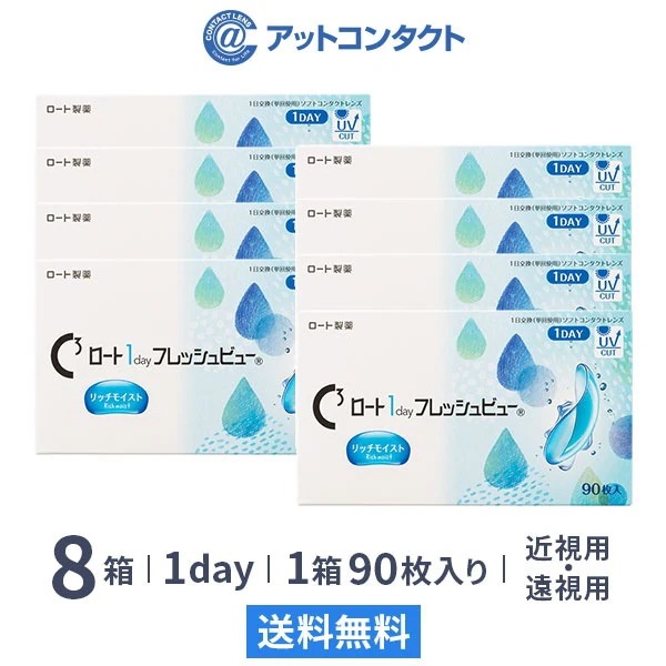 ロート ワンデーフレッシュビュー リッチモイスト 90枚 8箱