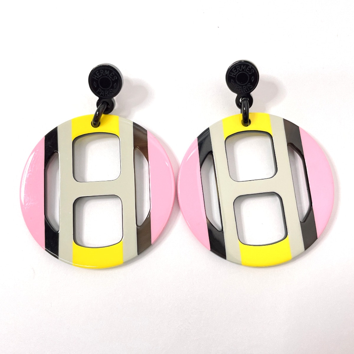 Hエキップ ピアス マルチカラー バッファローホーン レディース