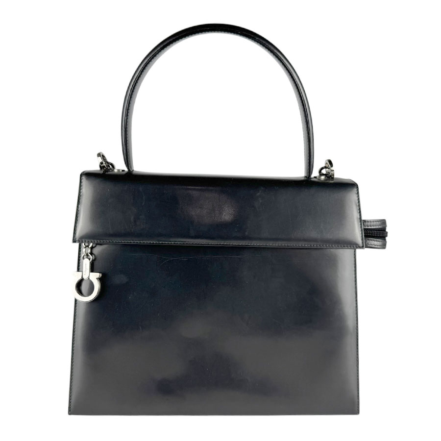 サルヴァトーレフェラガモ Salvatore Ferragamo ハンドバッグ ショルダーバッグ パテントレザー グリーン系 レディース z9654