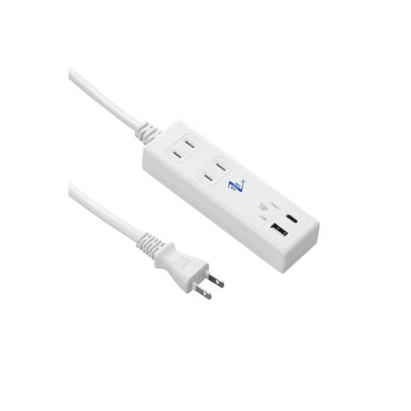 (5個セット) YAZAWA 国内海外兼用 2AC2USB3.9A1m タイプC付 VFC39A2AC1CX5