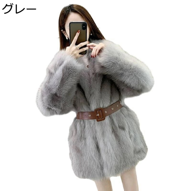 フェイクファーコート 毛皮コート 腰ベルト付き ファーコート レディース 立ち襟 ボアブルゾン アウター ジャケット ルース 冬物 防寒対策 ブルゾン 暖かい 秋冬 コート 結婚式 お呼ばれ
