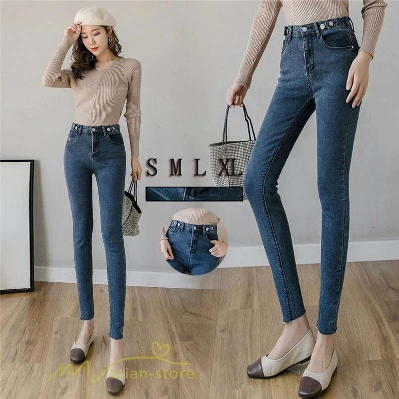 ジーパン ジーンズ デニムパンツ スキニーパンツ ハイウエスト ロングパンツ アンクルパンツ レディ