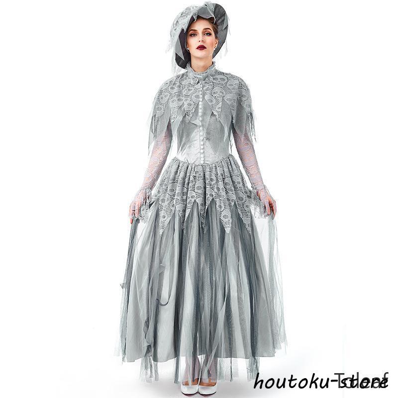 2026人気登場!ハロウィン コスチューム衣装 ゴーストブライド バンパイヤ 吸血鬼 スケルトン 女 仮装 パーティー パーティー 衣装 花嫁 地獄 ゾンビ ドレス 大人