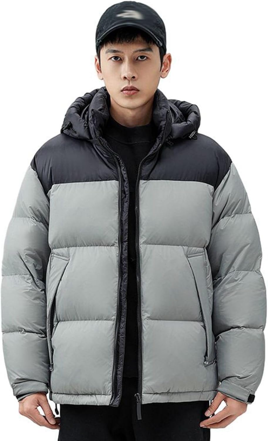 ダウンジャケット メンズ 冬物 90ダウン モコモコ 軽量 ダウンコート ショート丈 バイカラー おしゃれ 厚手 フード付き アウター 防寒対策 暖か 大きいサイズ 日常 アウトドア 通勤