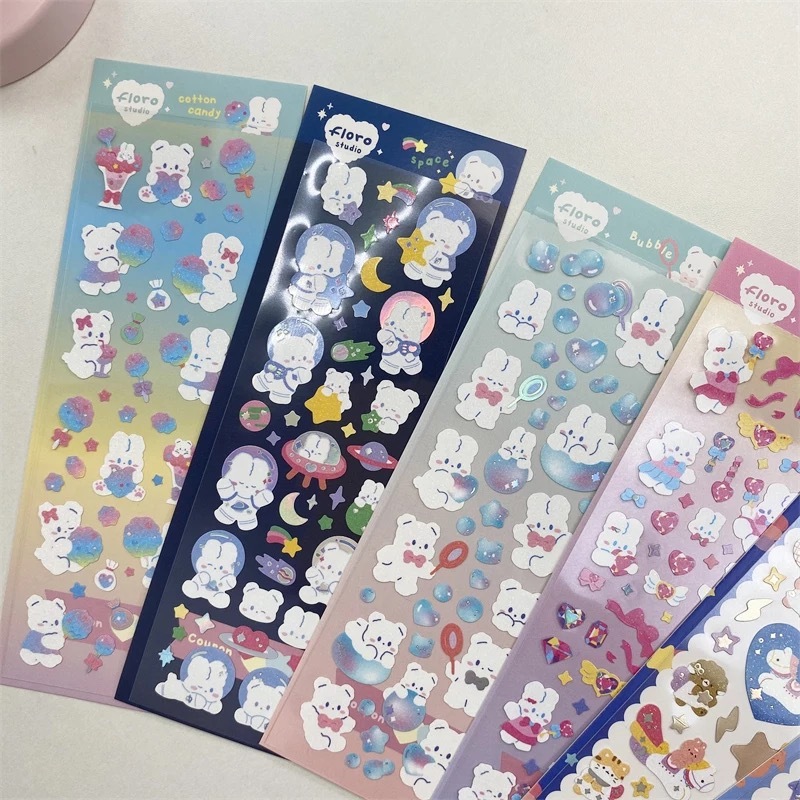 Qoo10] クマ シール 韓国雑貨 ウサギ アニマル : 文具