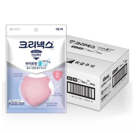 ライトフィット クールマスク 大型 5個入り x 14個（ピンク） 6,464円