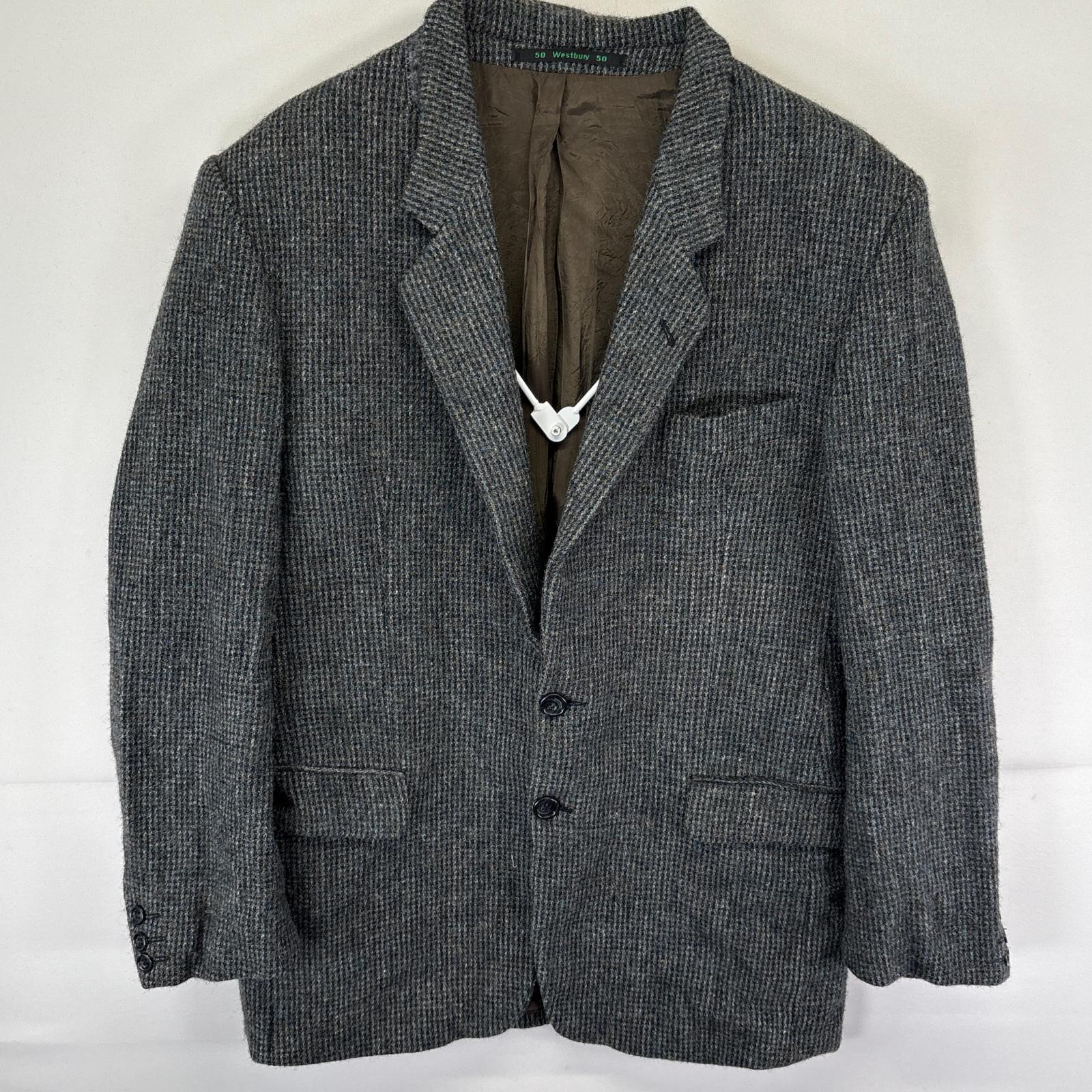 古着 90s/90年代 ハリスツイード ウエストバリー テーラードジャケット ツイード ウール ブレザー ダブルネーム グレー系 メンズ