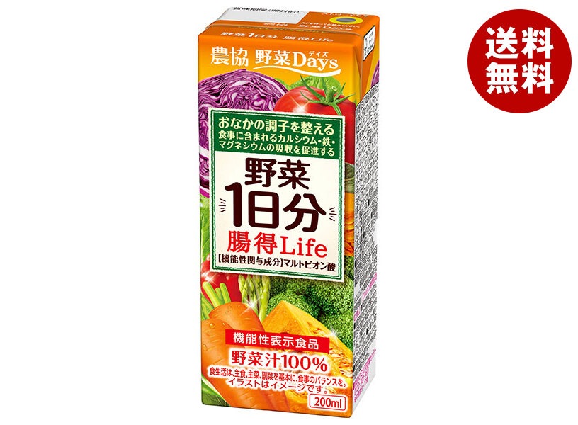 雪印メグミルク 農協 野菜Days 野菜1日分 腸得Life 200ml紙パック＊24本入＊(2ケース) 5,998円