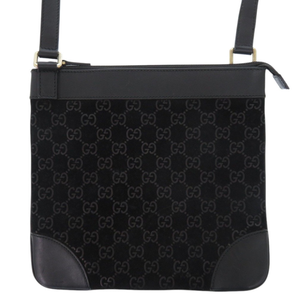 272396 ショルダーバッグ スウェード/GG ブラック 0454【中古】 レディース