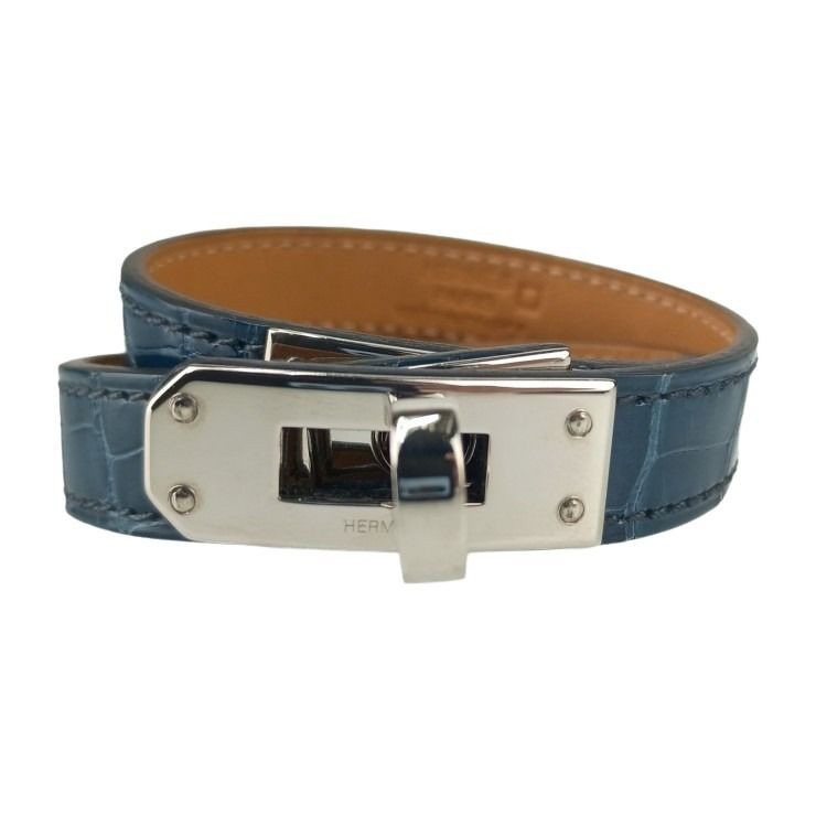 ブレスレット KELLY DOUBLE TOUR アリゲーター 066303CK シルバー金具 BLUE TEMPETE バングル アクセサリー ブランド 小物【本物保証】