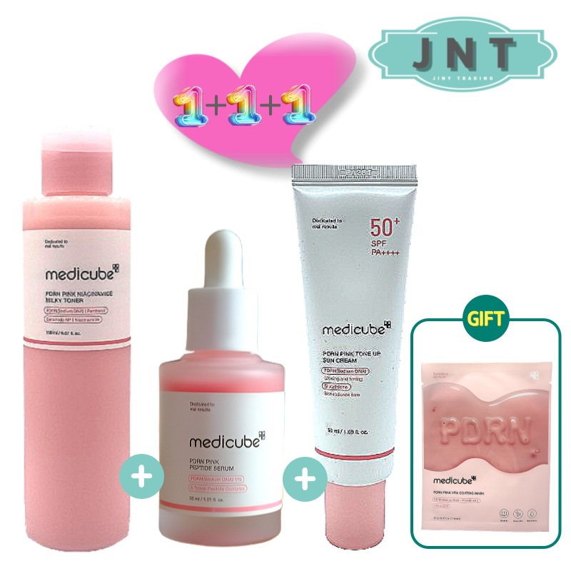 [セット][1+1+1] PDRN ピンク ナイアシンアミド ミルキー トナー 150ml + PDRN ピンク ペプチド セラム 30ml + PDRN ピンク トーンアップ サンクリーム 50m