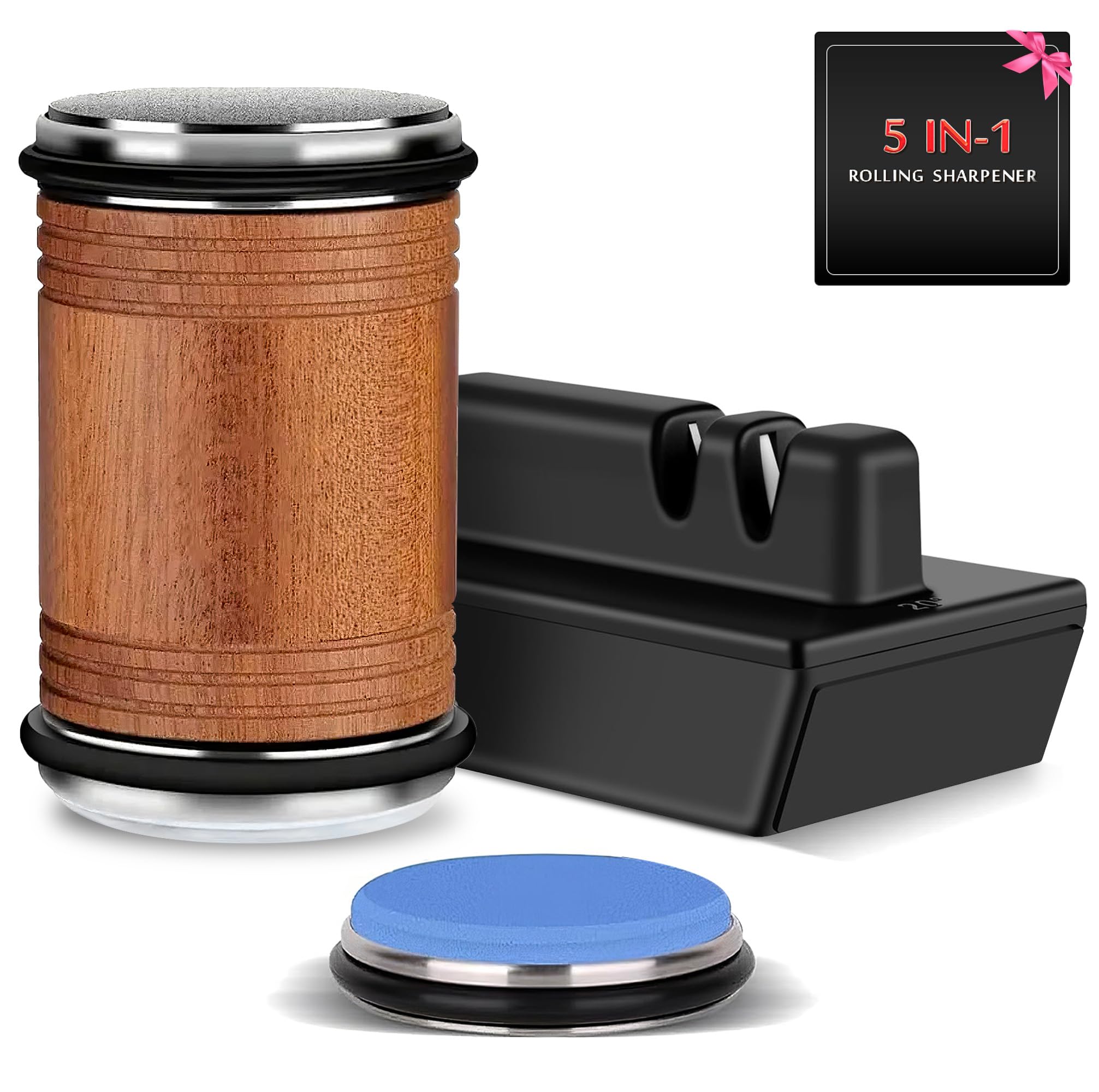 ロールシャープナー ナイフシャープナー 包丁研ぎ器 ダイヤモンド砥石 セラミック砥石 包丁 シャープナー 多機能磁気角度ベース 角度15/20 Degrees ローリング研ぎ 研ぎ器 ナイフ はさみ 7,127円