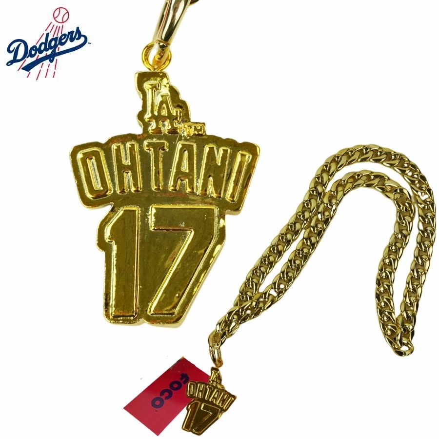 大谷翔平 ネックレス 公式グッズ FOCO【定形外郵便対応可】MLB LOS ANGELES DODGERS OHTANI GOLD チェーンネックレスメジャーリーグベ
