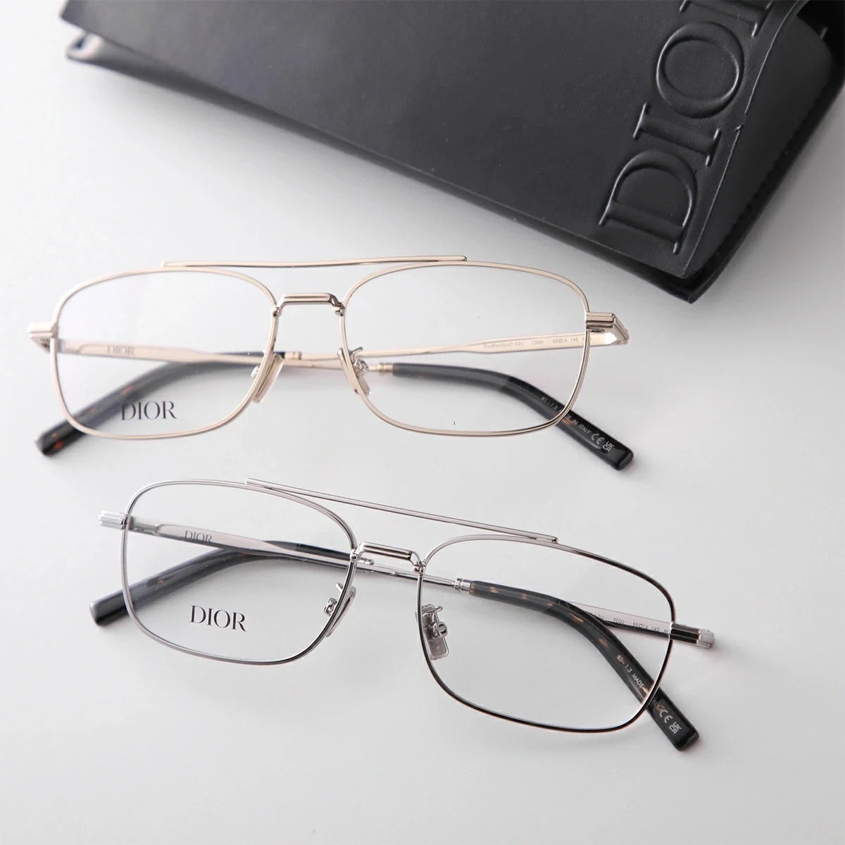 Dior ディオール メガネ DiorBlacksuitO N2U C000 F000 DM50057U 032 016 レディース スクエア型 メタルフレーム クリングスタイプ ダブルブリッジ 眼鏡