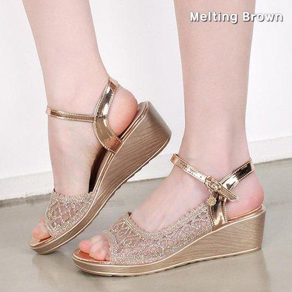 女性ウェッジヒール夏サンダル SS17