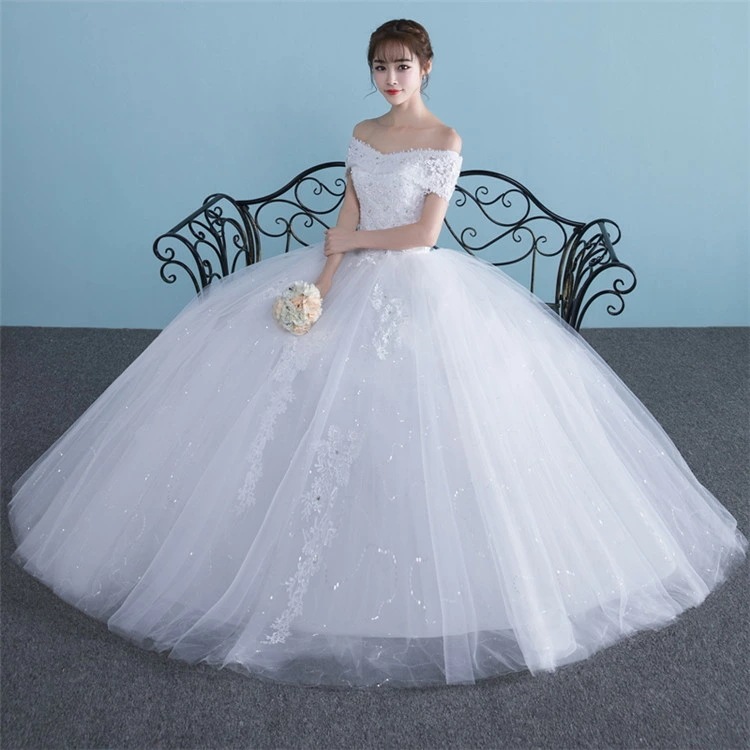 格安 ウエディングドレス 花嫁 ウェディングドレス 二次会 ドレス 韓国 披露宴 結婚式 イベント 演奏会 発表会 フォーマルドレス 編み上げタイプ 白 オシャレ 高級感 S/M/L/XL/2XL