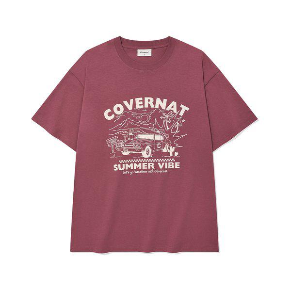 ボリュームカーグラフィックTシャツ マゼンタ CO2502ST41MA