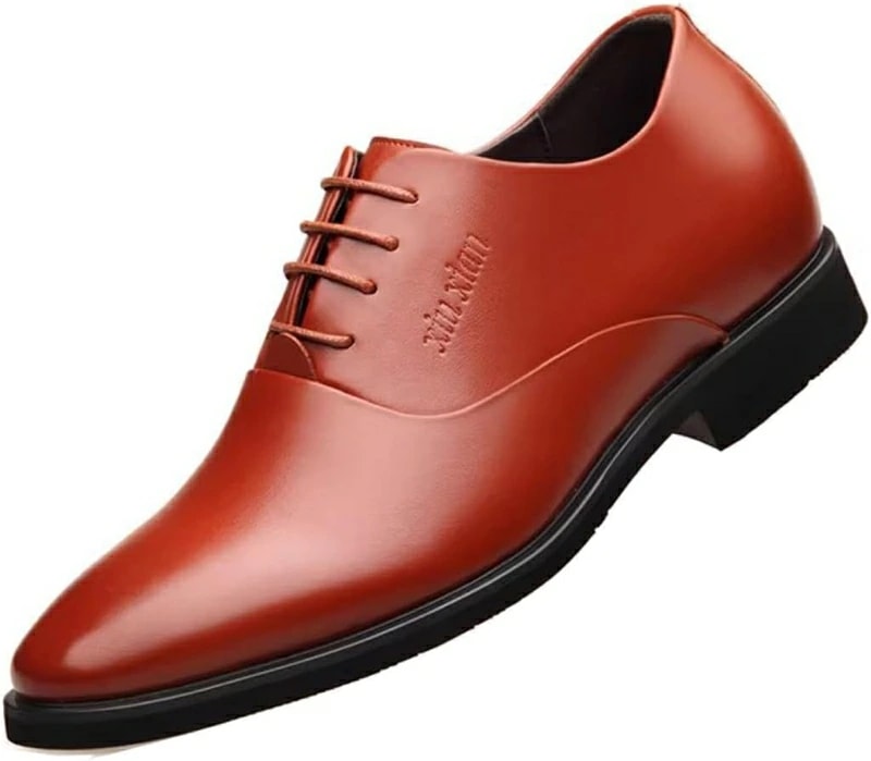 シークレットシューズ 本革 革靴 ビジネスシューズ メンズ 背が高くなる靴 ロングノーズ 外羽根 プレーン 6cm アップ ヒールアップシューズ 革靴 フォーマル 結婚式 冠婚葬祭 新郎 ブラッ 6,960円