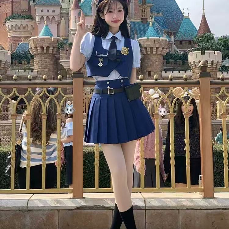 ディズニーズートピア ジュディコス服セット 女性制服ウサギ警官コスチューム大人用ワンピース