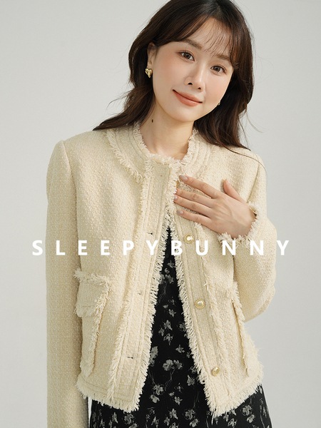 スリーピーラビット シェニール レトロゴールドボタンショートジャケット