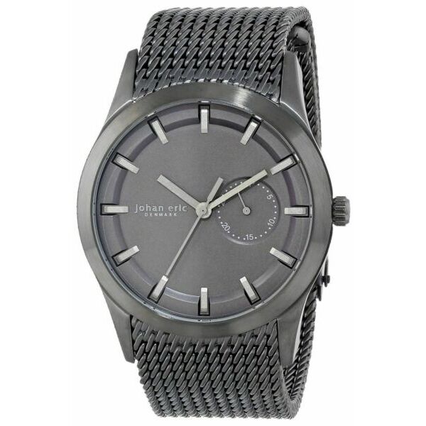Johan Eric Mens JE1300-14-011 Agersø Charcoal IP Mesh Stainless Steel Date Watch