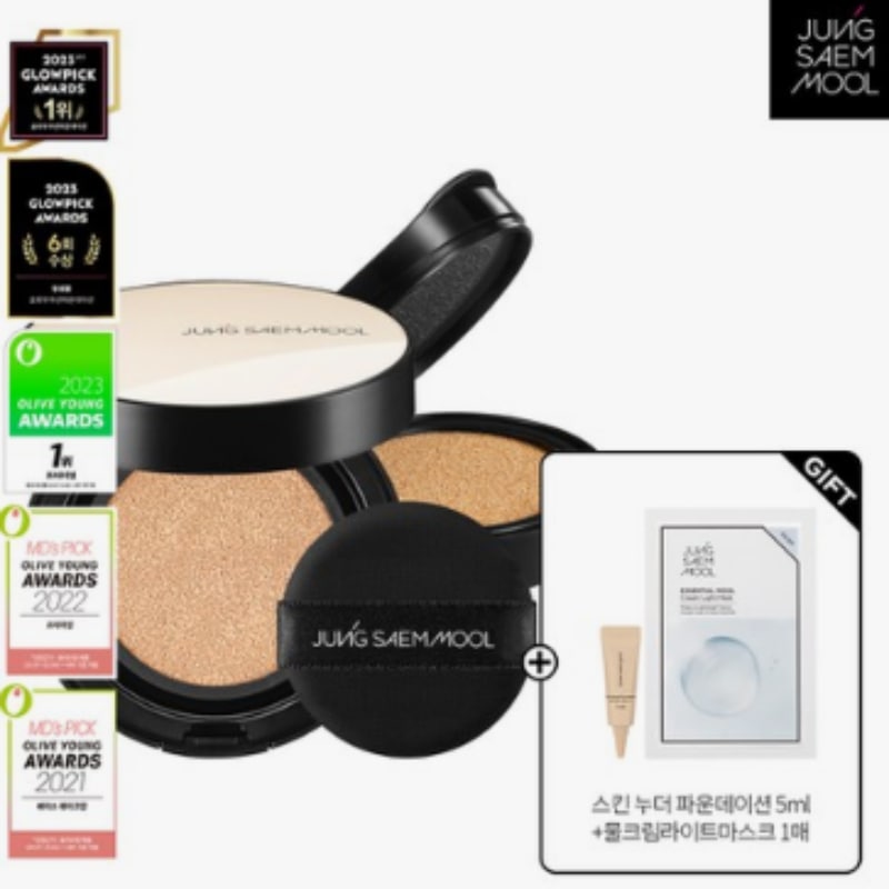 [精泉水]エッセンシャル スキン ヌーダー クッション 本品+レフィル(+スキン ヌーダー ファンデーション 5ml+水クリームライト マスク 1枚)