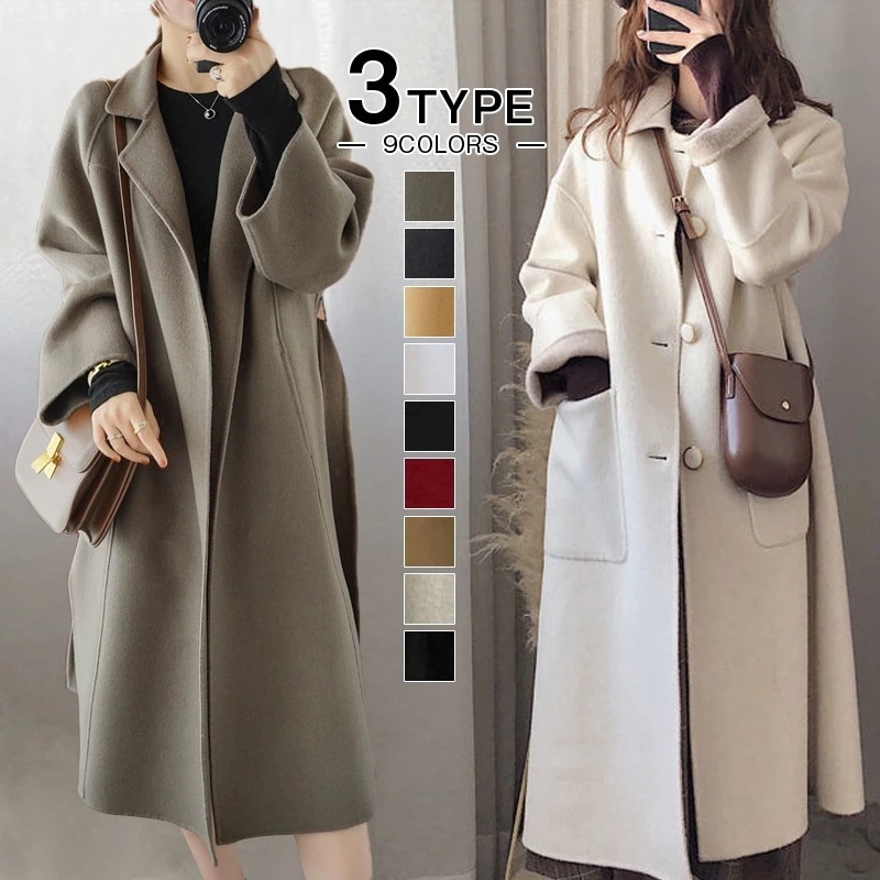 1-3日出荷 ロングコート可愛らしい体型カバーコート韓国ファッション スーツ コート コートジャケット トレンド アウター レディース トレンチコート チェスターコート