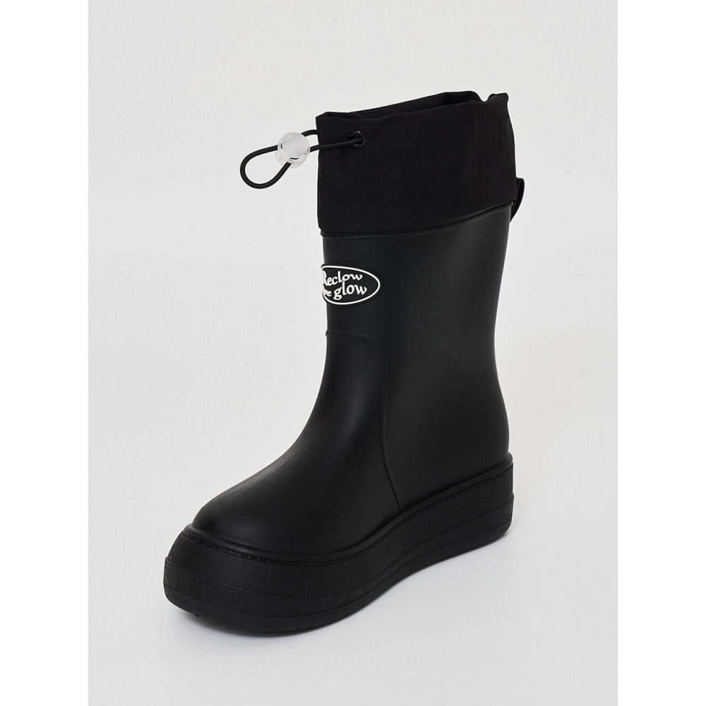 リフローレインブーツレッドレインシャーリングブーツブラック