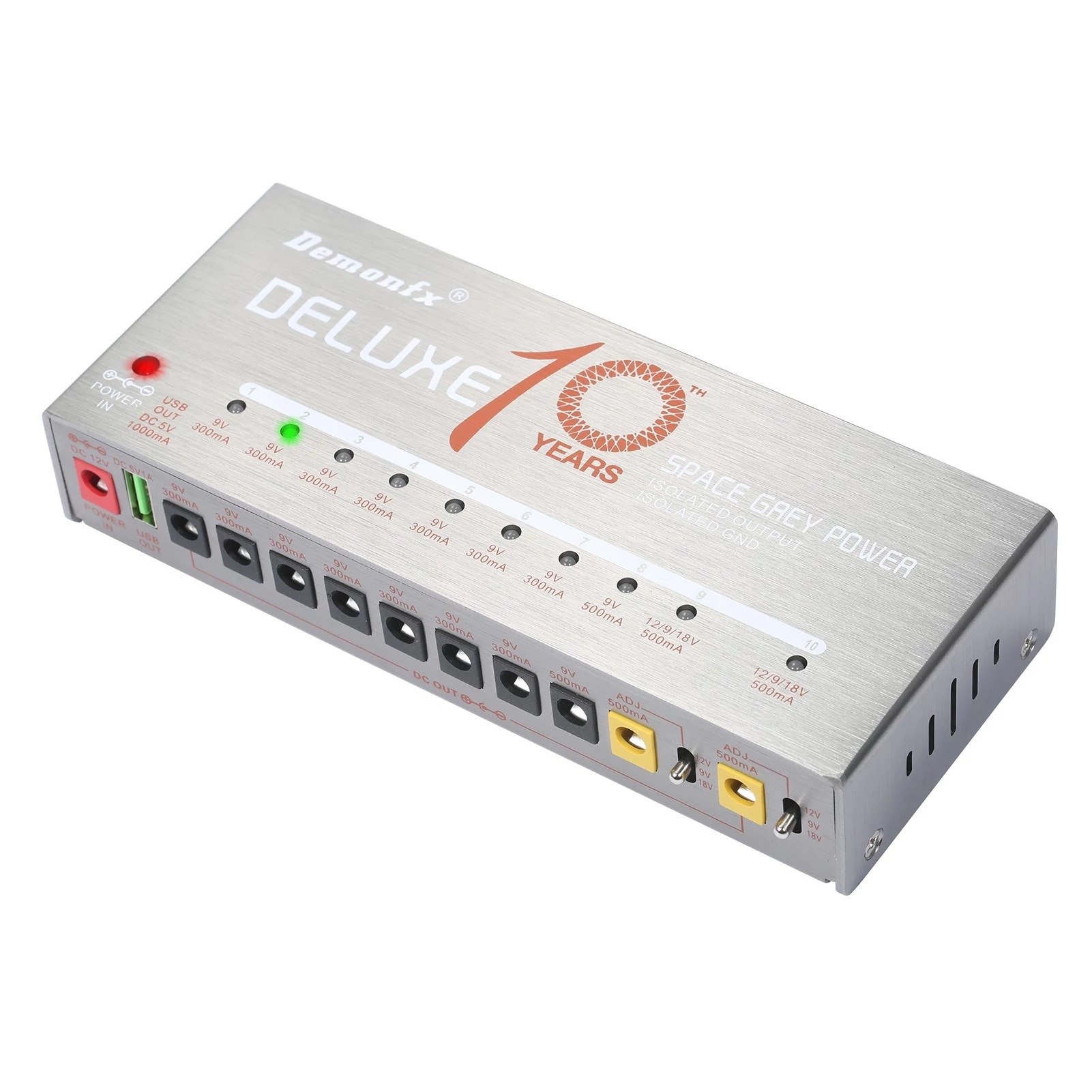Demonfxギター電源10 9V / 12V / 18Vエフェクトペダル用の孤立出力
9V / 1