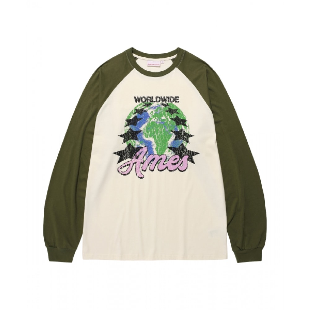 ゲームズワールドワイドビンテージアースグラフィック LS Tシャツクリーム (AM2EFUT550A)