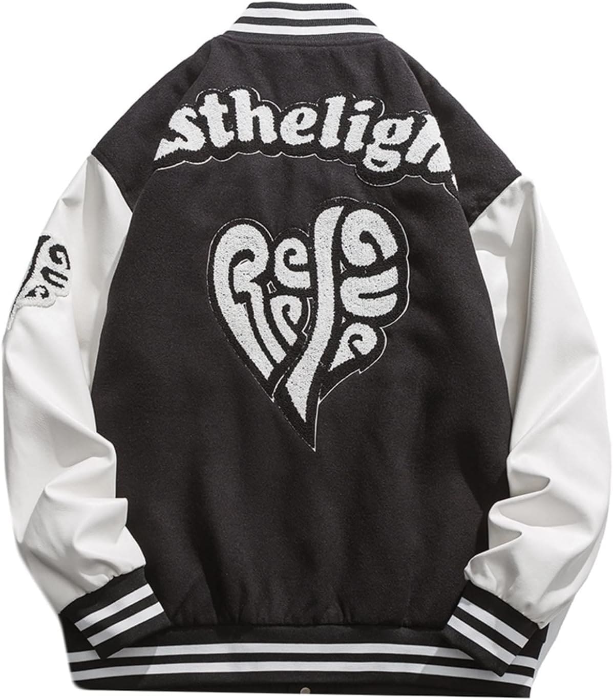 スタジャン 春秋冬 メンズ スタジアムジャンパー バイカラー PU革袖 パッチワーク タオル刺繍 ジャケット ジャンパー カジュアル 防風 防寒 ブルゾン お洒落 ストリート 大きいサイズ アウター