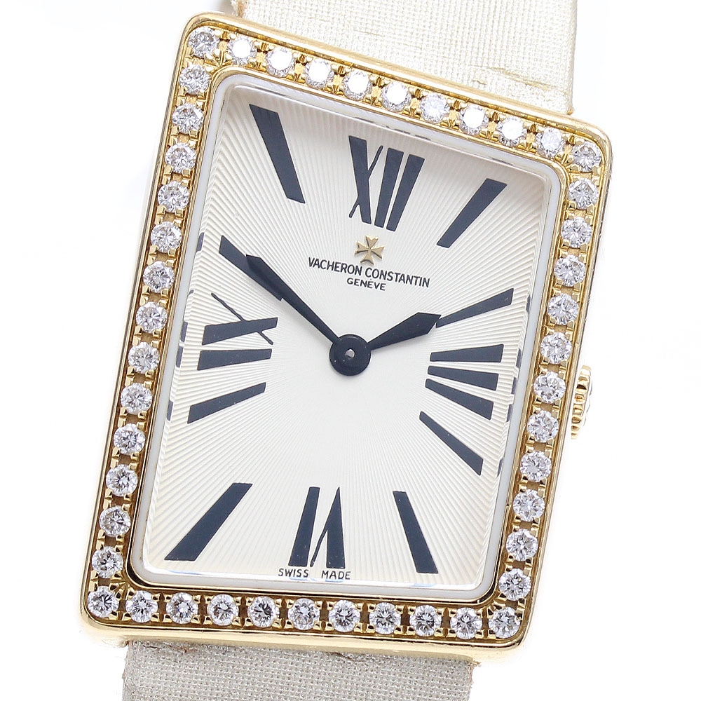 ヴァシュロン・コンスタンタン VACHERON CONSTANTIN 25520/000J アシンメトリカル K18YG ダイヤベゼル クォーツ レディース _812210【中古】