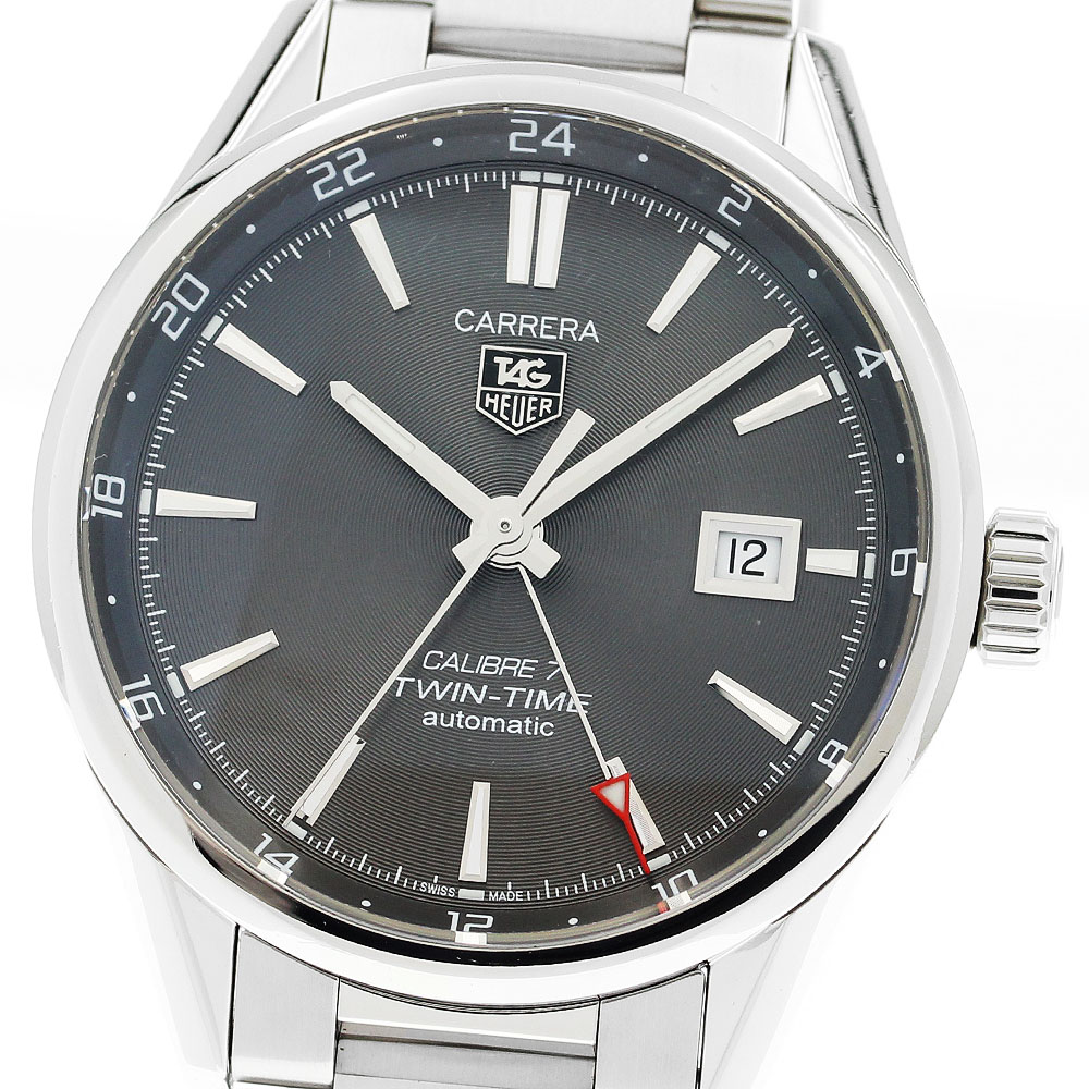 タグホイヤー TAG HEUER WAR2012.BA0723 カレラ ツインタイム キャリバー7 自動巻き メンズ 良品 保証書付き_893967【中古】