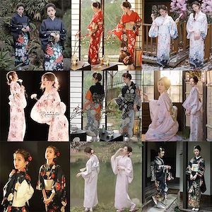 神明少女着物改良中国風着物正装伝統桜学生日本系写真撮影ワンピース帯と扇子と鉢巻を贈ります