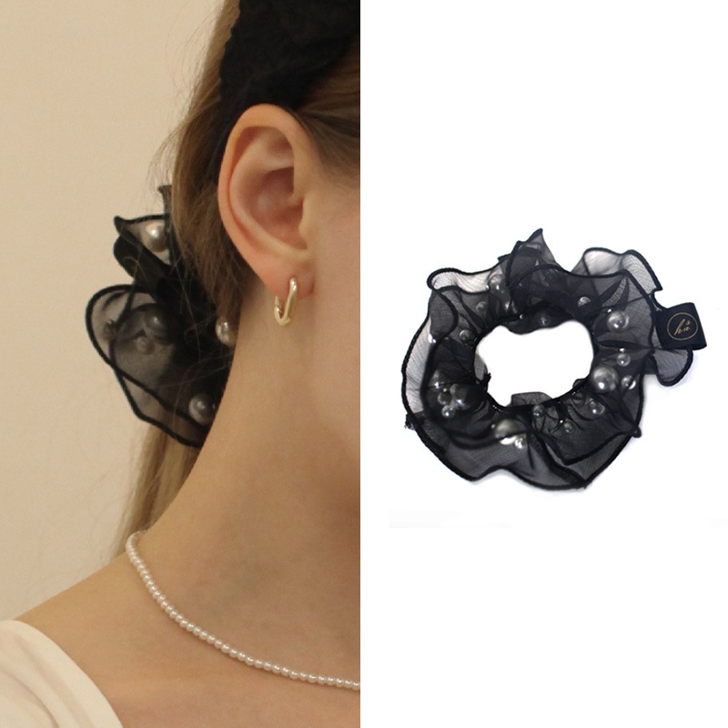 [韓国人気製品] スノーフレーク パール スクランチ / 韓国ファッション 韓国人気ブランド