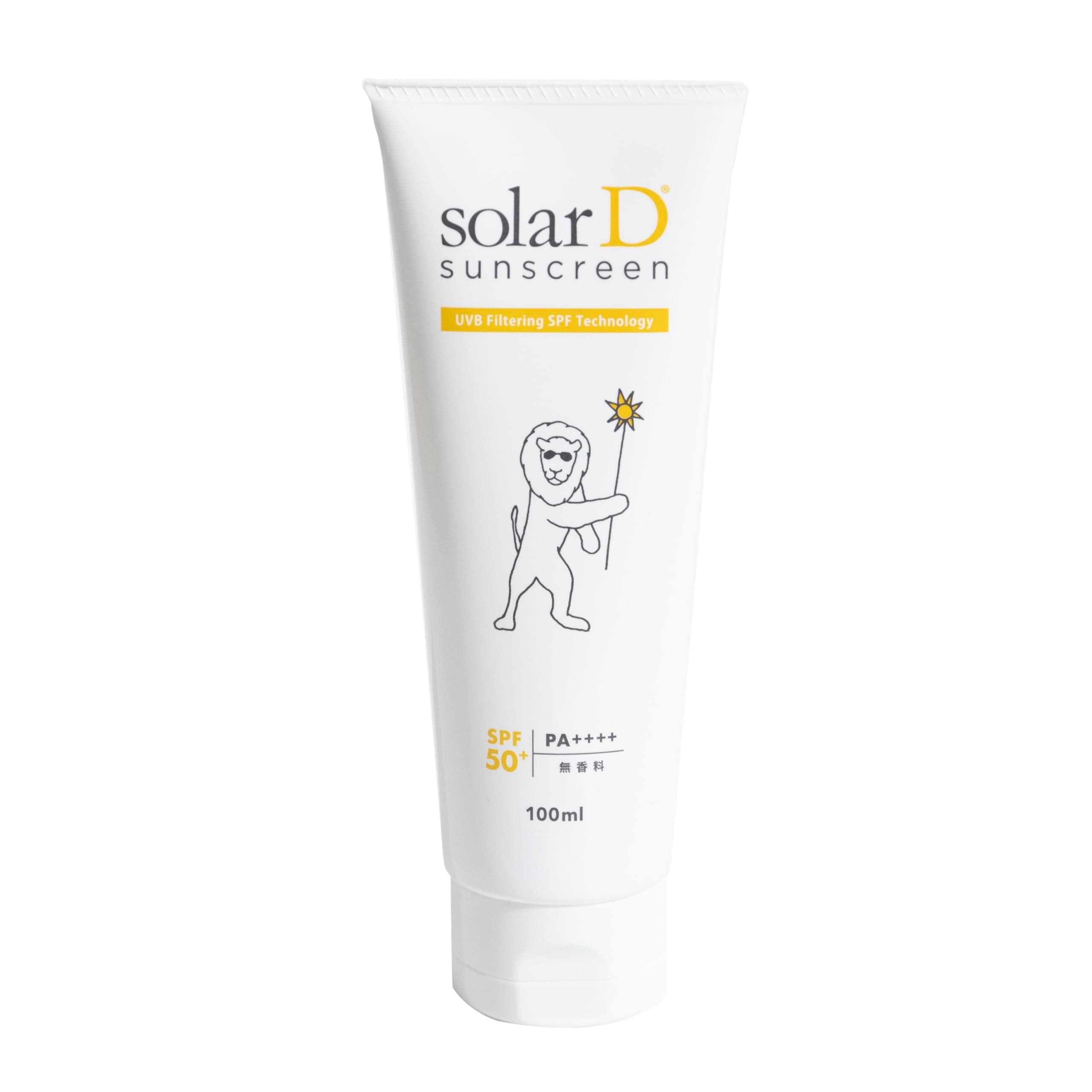 【ソーラーDサンスクリーン 100ml Lion】日焼け止め SPF50 PA 赤ちゃん 子供 顔 からだ用 ウォータープルーフ ビタミンD