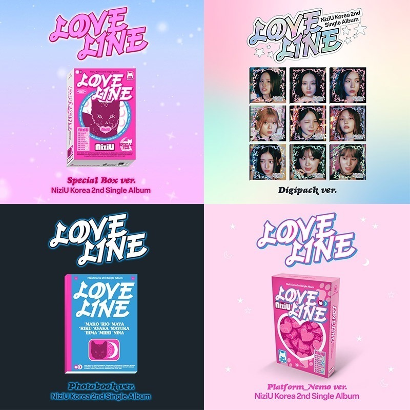 [MEGA] [4種セット] (PB+DG+Special Box+Nemo) Niziu シングル2集アルバム [LOVE LINE] ニジュ 韓国チャート反映 初回特典
