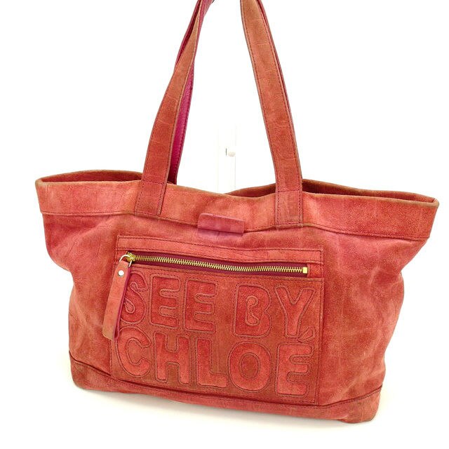 トートバッグ /ワンショルダー レッド 中古